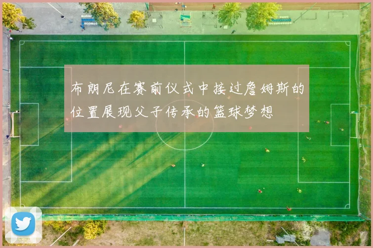 布朗尼在赛前仪式中接过詹姆斯的位置展现父子传承的篮球梦想